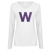 Thumbnail image for  Womens White Long Sleeve V Neck Tee