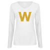 Thumbnail image for  Womens White Long Sleeve V Neck Tee