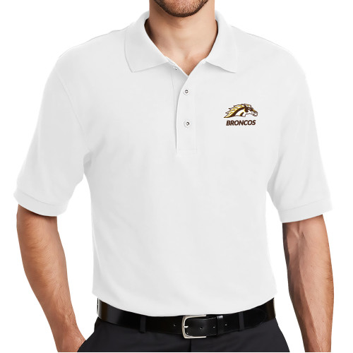 Western Michigan Under Armour Performance Polo Bronco Head Over Broncos | White | 3XLarge