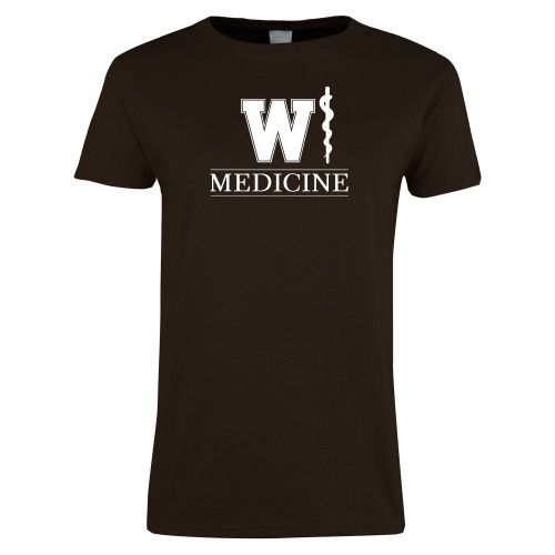 WMed Womens Short Sleeve Brown Tee