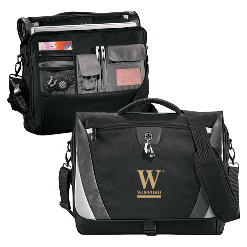  Black/Grey Slope Computer Messenger Bag - W Wofford