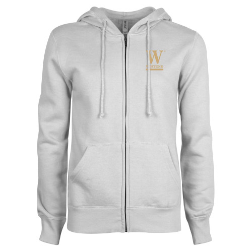  ENZA Womens White Fleece Full Zip Hoodie - W Wofford
