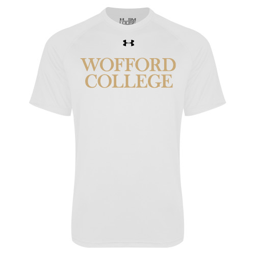  Under Armour White Tech Tee - Wofford College Stacked