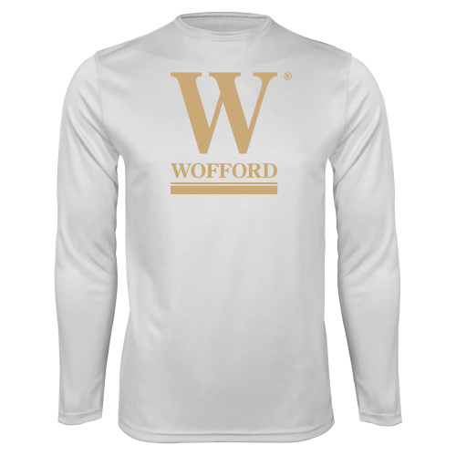  White Performance Long Sleeve Shirt - W Wofford