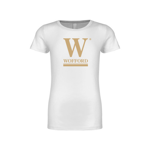  Next Level Girls White Fashion Fit T Shirt - W Wofford