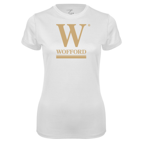  Womens White Performance Tee - W Wofford