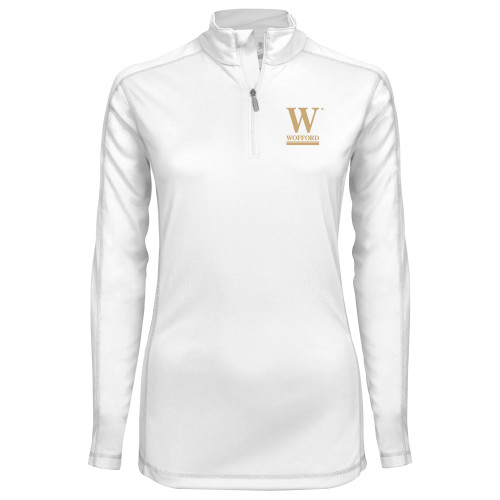  Syntrel Womens White Interlock 1/4 Zip - W Wofford