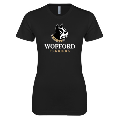  Next Level Womens Black Boyfriend Tee - Wofford Terriers w/ Terrier