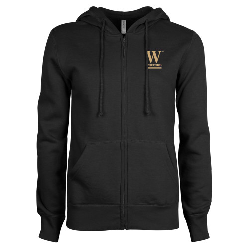  ENZA Womens Black Fleece Full Zip Hoodie - W Wofford