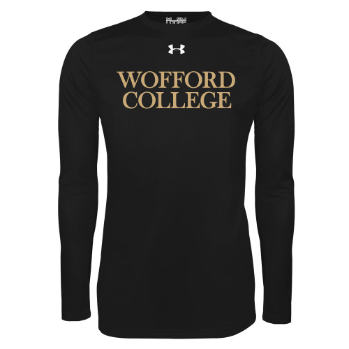  Under Armour Black Long Sleeve Tech Tee - Wofford College Stacked