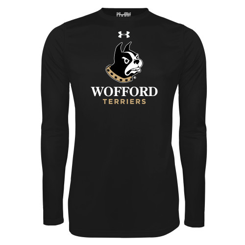  Under Armour Black Long Sleeve Tech Tee - Wofford Terriers w/ Terrier