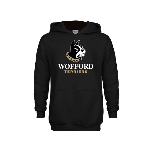  Youth Black Fleece Hoodie - Wofford Terriers w/ Terrier