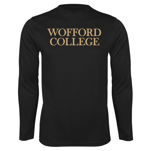  Black Performance Long Sleeve Shirt - Wofford College Stacked