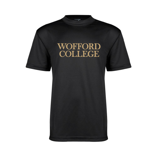  Youth Performance Black Tee - Wofford College Stacked