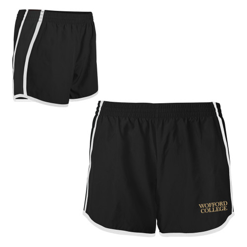  Womens Black/White Team Short - Wofford College Stacked