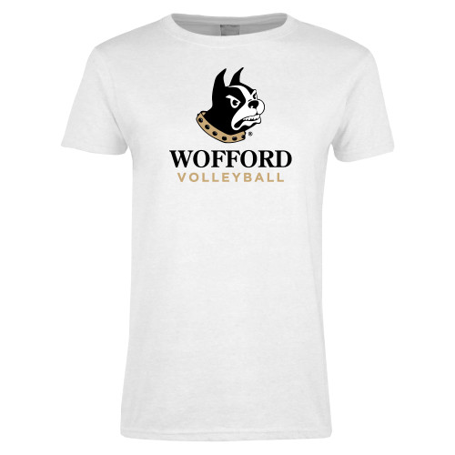  Womens White Short Sleeve Tee - Volleyball