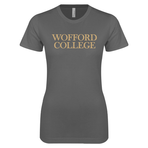 Next Level Womens Charcoal Boyfriend Tee - Wofford College Stacked