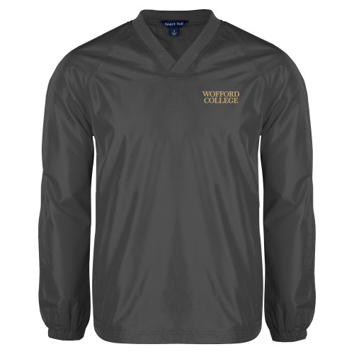  Charcoal V Neck Raglan Windshirt - Wofford College Stacked