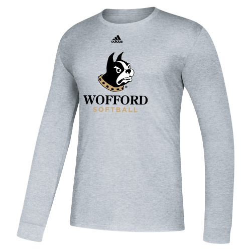  Adidas Medium Grey Heather Fresh Long Sleeve Tee - Adidas Wofford Softball