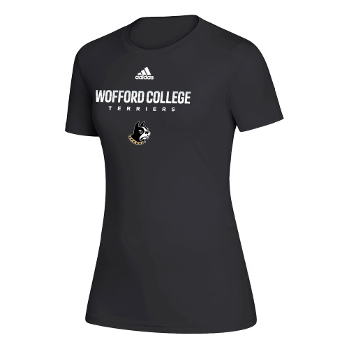  Adidas Womens Black Creator Performance Tee - Adidas Chrome Design Wofford