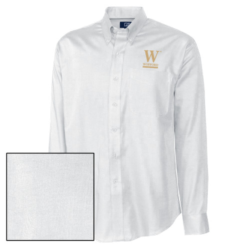  Cutter & Buck Nailshead Long Sleeve Button Down White - W Wofford