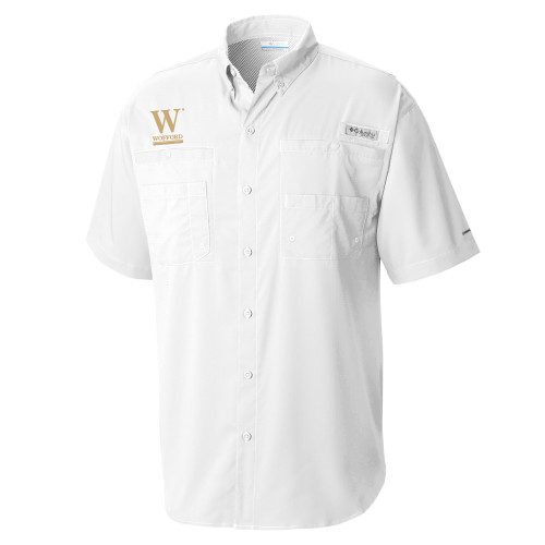  Columbia White Tamiami Performance Short Sleeve Shirt - W Wofford