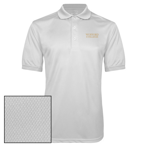  White Dry Mesh Polo - Wofford College Stacked