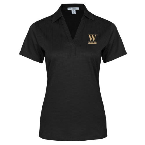  Womens Black Performance Fine Jacquard Polo - W Wofford