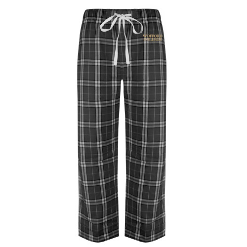  Black/Grey Flannel Pajama Pant - Wofford College Stacked
