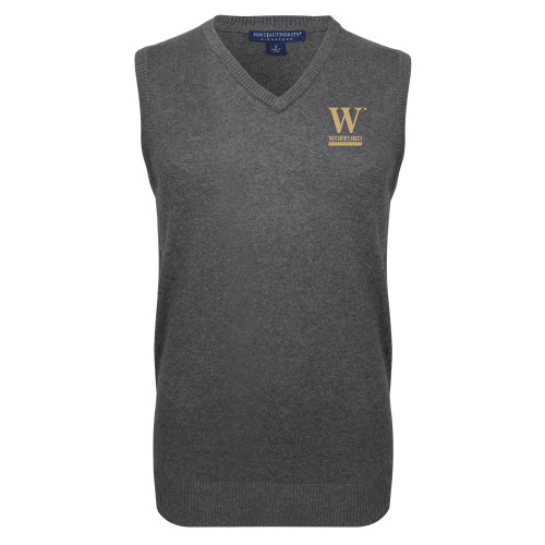  Charcoal VNeck Sweater Vest - W Wofford