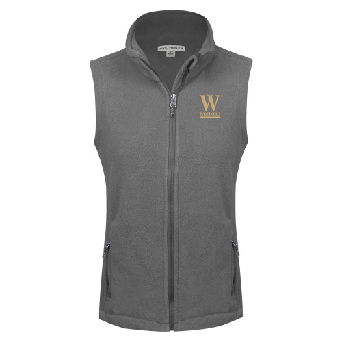  Womens Charcoal Fleece Full Zip Vest - W Wofford