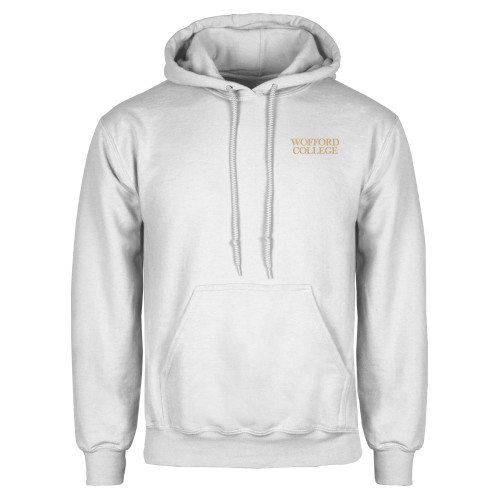  White Fleece Hoodie - Wofford College Stacked