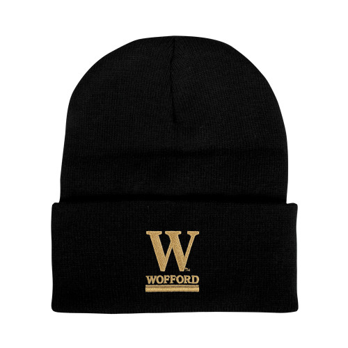 Black Knit Beanie w/Cuff - W Wofford