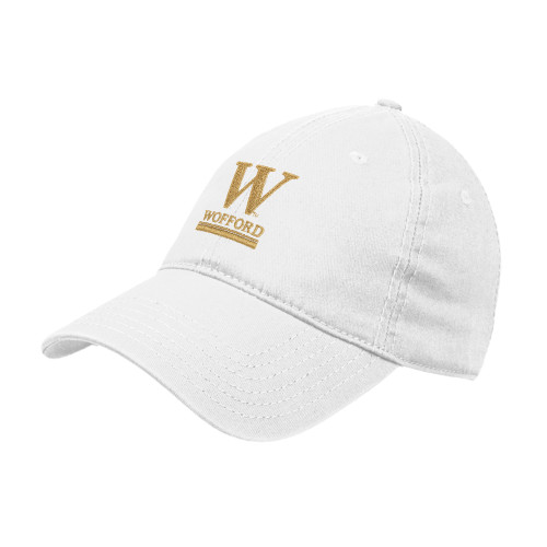 White Unstructured Adjustable Low Profile Hat - W Wofford