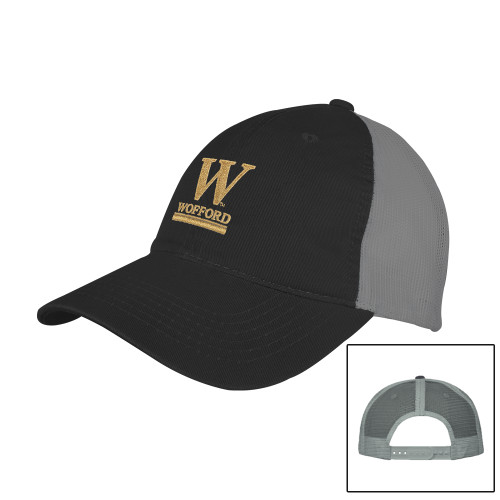  Black/Charcoal Mesh Back Unstructured Low Profile Hat - W Wofford