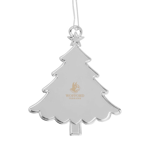  Silver Tree Ornament - Wofford Terriers w/ Terrier Engraved