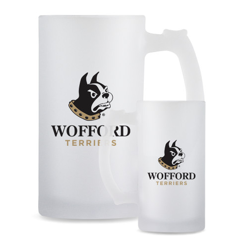  Full Color Decorative Frosted Glass Mug 16oz - Wofford Terriers w/ Terrier
