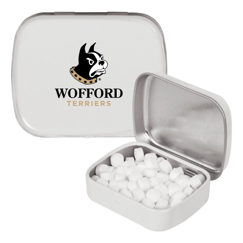  White Rectangular Peppermint Tin - Wofford Terriers w/ Terrier