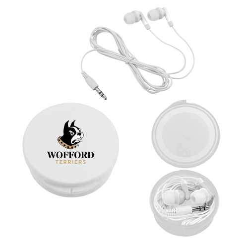  Ear Buds in White Case - Wofford Terriers w/ Terrier