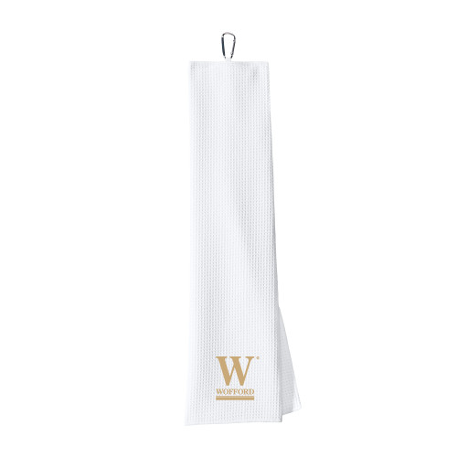  White Waffle Microfiber Golf Towel - W Wofford