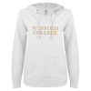 Thumbnail image for  ENZA Womens White V Notch Raw Edge Fleece Hoodie