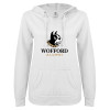 Thumbnail image for  ENZA Womens White V Notch Raw Edge Fleece Hoodie