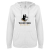Thumbnail image for  ENZA Womens White V Notch Raw Edge Fleece Hoodie