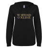 Thumbnail image for  ENZA Womens Black V Notch Raw Edge Fleece Hoodie