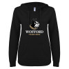 Thumbnail image for  ENZA Womens Black V Notch Raw Edge Fleece Hoodie