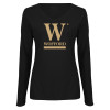 Thumbnail image for  Womens Black Long Sleeve V Neck Tee 