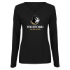 Thumbnail image for  Womens Black Long Sleeve V Neck Tee 