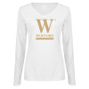 Thumbnail image for  Womens White Long Sleeve V Neck Tee