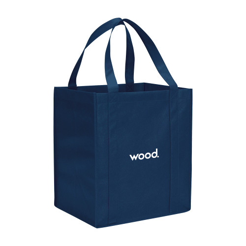 Non Woven Navy Grocery Tote-Primary Logo