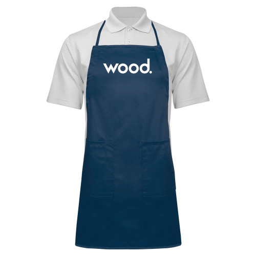 Full Length Navy Apron-Primary Logo